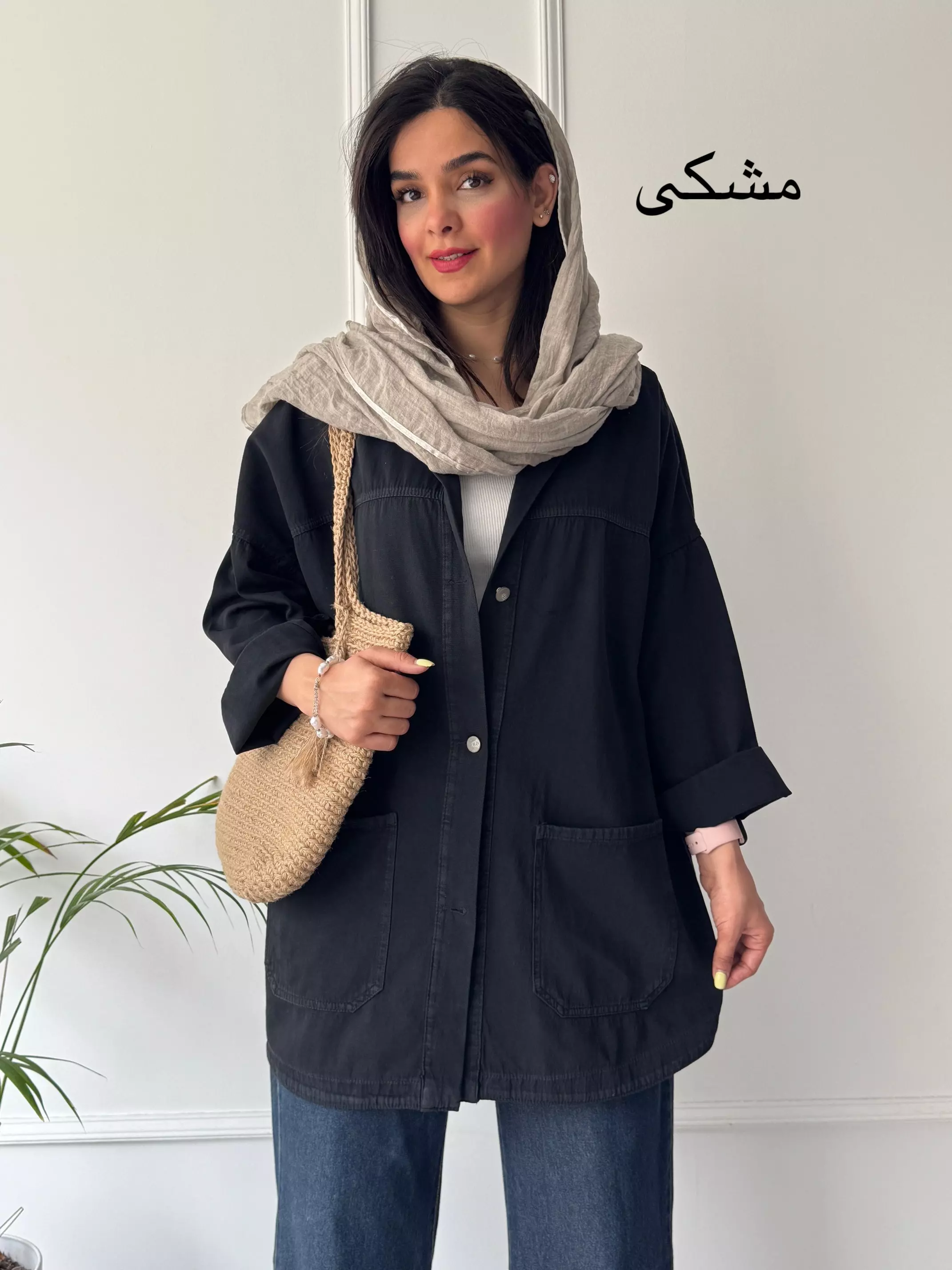 مانتو کتان جیب پایین